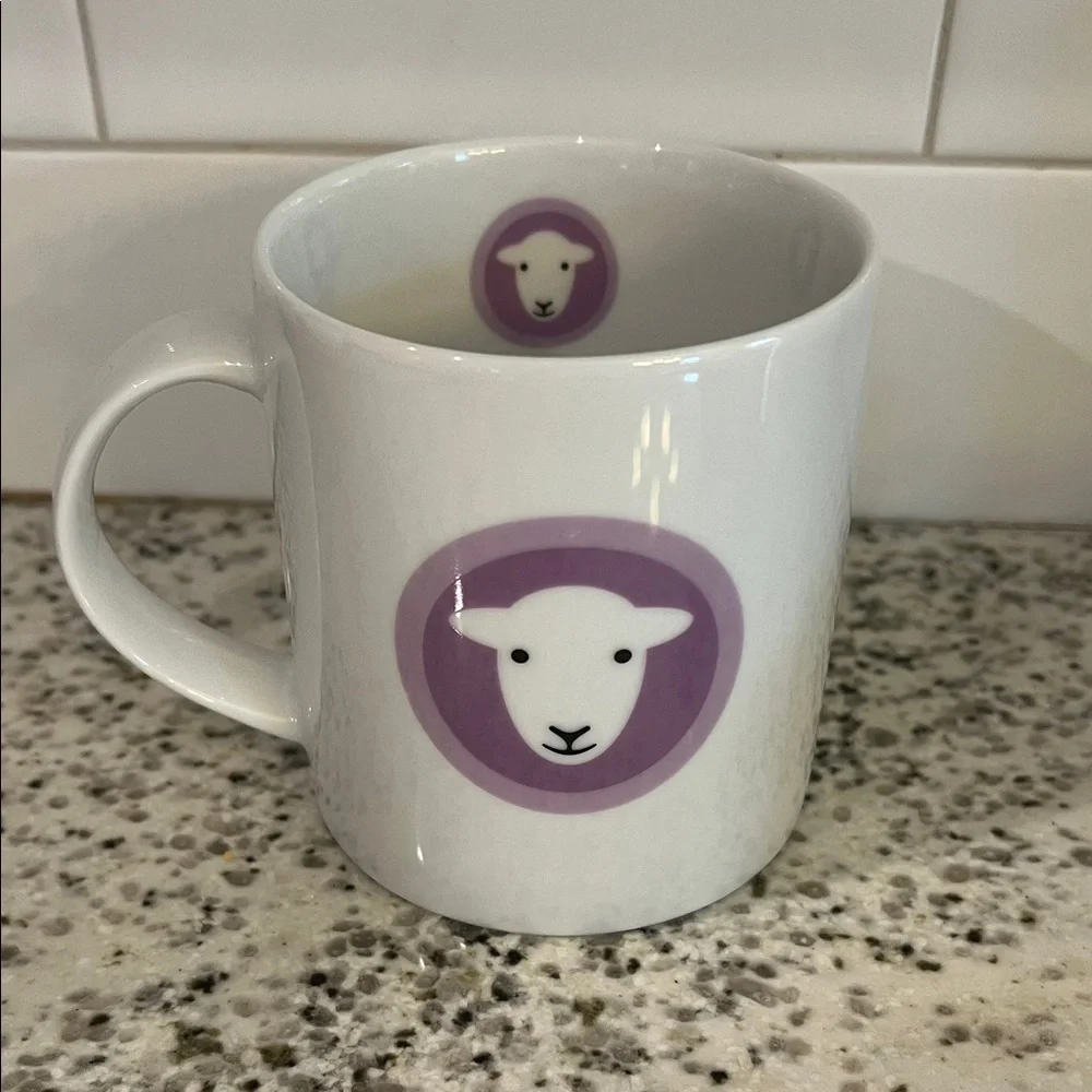 Herdy White Mug with Purple Design Sheep Lamb So Cute - Picture 1 of 5